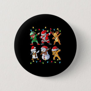 Dabbing Santa Elf Friends Kerstboys Girls Mannen Ronde Button 5,7 Cm
