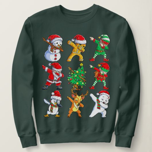 Dabbing Santa Elf Friends Kerstboys Girls Mannen Trui (Design voorkant)