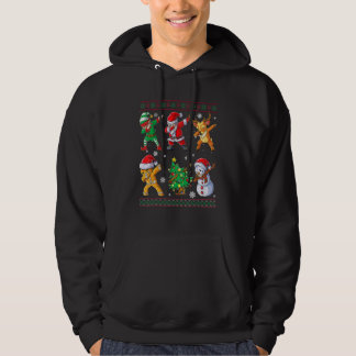 Dabbing Santa Elf Friends kerstboys Mannen Hoodie