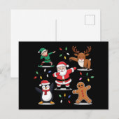 Dabbing Santa Elf Friends Kerstmis Dab Feestdagenkaart (Voorkant / Achterkant)