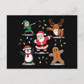 Dabbing Santa Elf Friends Kerstmis Dab Feestdagenkaart (Voorkant)