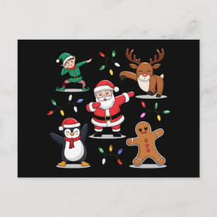Dabbing Santa Elf Friends Kerstmis Dab Feestdagenkaart