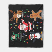 Dabbing Santa Elf Friends Kerstmis Dab Fleece Deken (Voorkant)