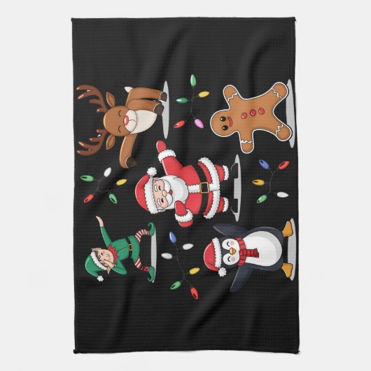 Dabbing Santa Elf Friends Kerstmis Dab Theedoek (Verticaal)