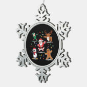 Dabbing Santa Elf Friends Kerstmis Dab Tin Sneeuwvlok Ornament (Rechts)