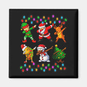 Dabbing Santa Elf Friendship Christmas Boys Kids X Magneet (Voorkant)