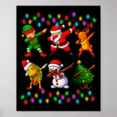 Dabbing Santa Elf Friendship Christmas Boys Kids X Poster (Voorkant)