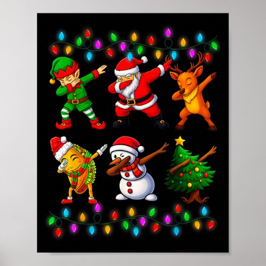 Dabbing Santa Elf Friendship Christmas Boys Kids X Poster (Voorkant)
