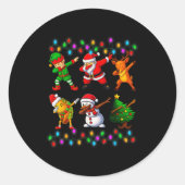 Dabbing Santa Elf Friendship Christmas Boys Kids X Ronde Sticker (Voorkant)