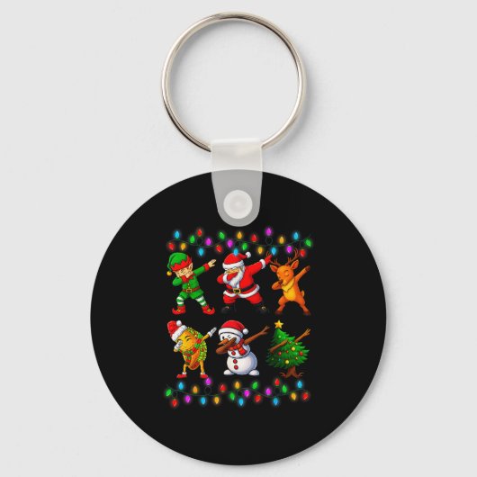 Dabbing Santa Elf Friendship Christmas Boys Kids X Sleutelhanger (Voorkant)