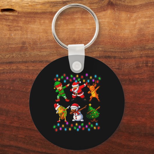 Dabbing Santa Elf Friendship Christmas Boys Kids X Sleutelhanger (Voorkant)