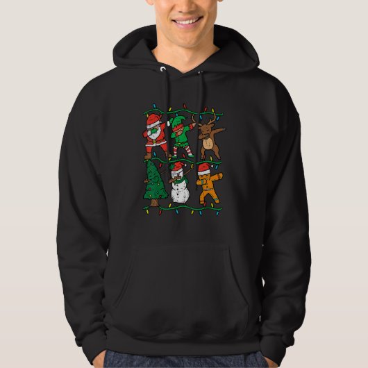 Dabbing Santa Elf Reindeer Dab Xmas PJs Christmas  Hoodie (Voorkant)