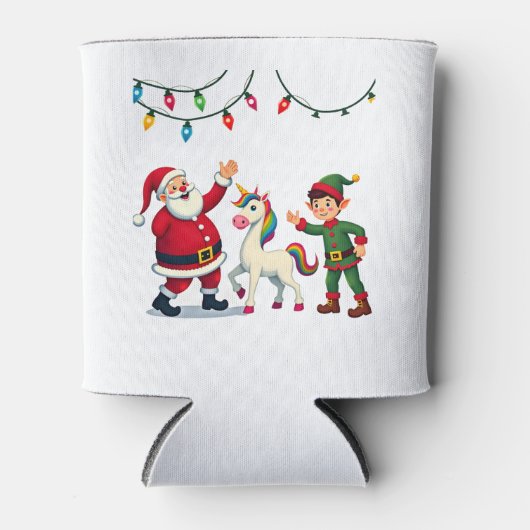 Dabbing Santa Elf Unicorn Christmas Kids Boys Men  Blikjeskoeler (Voorkant)