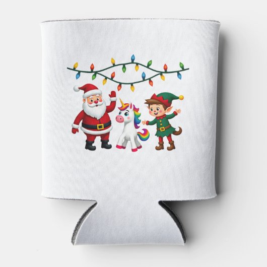 Dabbing Santa Elf Unicorn Christmas Kids Boys Men  Blikjeskoeler (Voorkant)