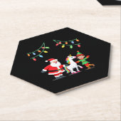 Dabbing Santa Elf Unicorn Christmas Kids Boys Men  Kartonnen Onderzetters (Schuin)
