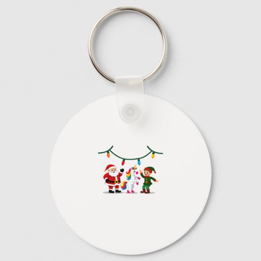 Dabbing Santa Elf Unicorn Christmas Kids Boys Men  Sleutelhanger (Voorkant)