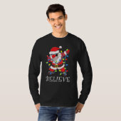 Dabbing Santa Facemask zonnebril Garland gelooft T-shirt (Voorkant volledig)