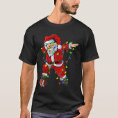 Dabbing Santa Football Christmas Lights Srty Playe T-shirt (Voorkant)