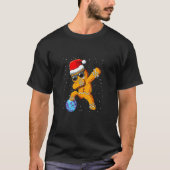 Dabbing Santa Gingerbrood B0wling Kerstmis Pajama T-shirt (Voorkant)