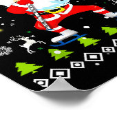 Dabbing Santa Hockey Ugly Christmas Sweater Xmas  Poster (Hoek)