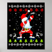 Dabbing Santa Hockey Ugly Christmas Sweater Xmas  Poster (Voorkant)