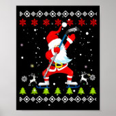 Dabbing Santa Hockey Ugly Christmas Sweater Xmas  Poster (Voorkant)