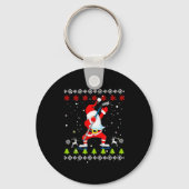 Dabbing Santa Hockey Ugly Christmas Sweater Xmas Sleutelhanger (Voorkant)