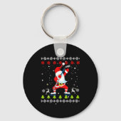 Dabbing Santa Hockey Ugly Christmas Sweater Xmas  Sleutelhanger (Voorkant)