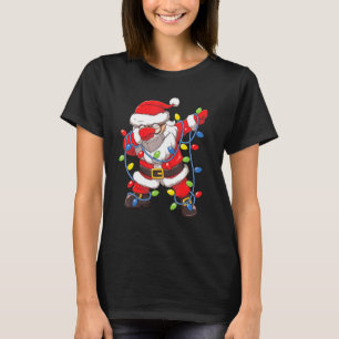 Dabbing Santa in Face Mask Girls boys Kerstman T-shirt
