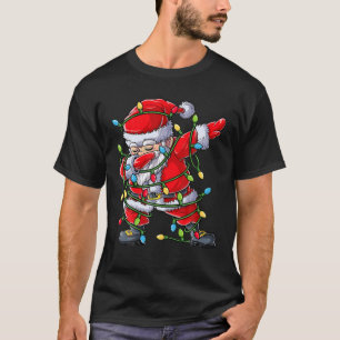 Dabbing Santa Kerstboom Lichten Xmas Giften T-shirt