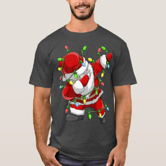 Dabbing Santa Kerstboom Lights Xmas Boys Kinder T-shirt