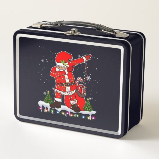 Dabbing Santa kerstboom Lights Xmas Gifts Boy (Voorkant)