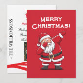 Dabbing Santa kerstkaart (Voorkant / Achterkant)