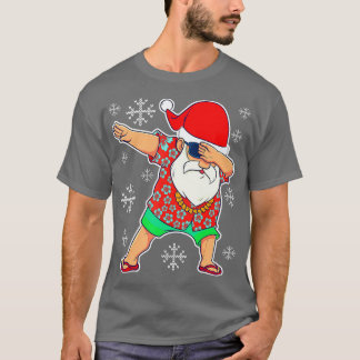 Dabbing Santa Kerstzomer Tropische Hawaiian X T-shirt