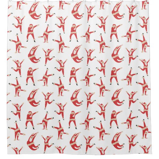 Dabbing Santa Leuk Kerstpatroon Douchegordijn (Voorkant)