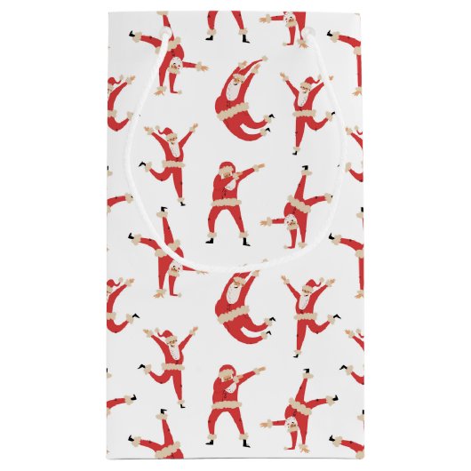 Dabbing Santa Leuk Kerstpatroon Klein Cadeauzakje (Achterkant)