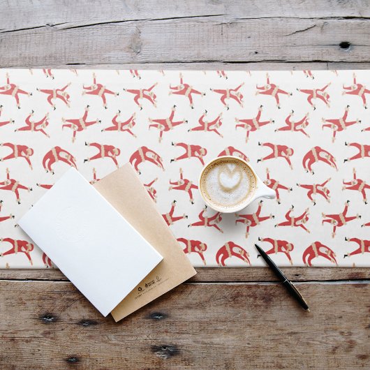 Dabbing Santa Leuk Kerstpatroon Korte Tafelloper