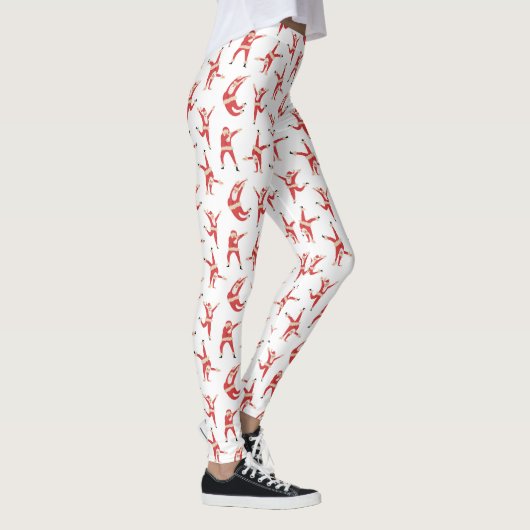 Dabbing Santa Leuk Kerstpatroon Leggings (Rechts)