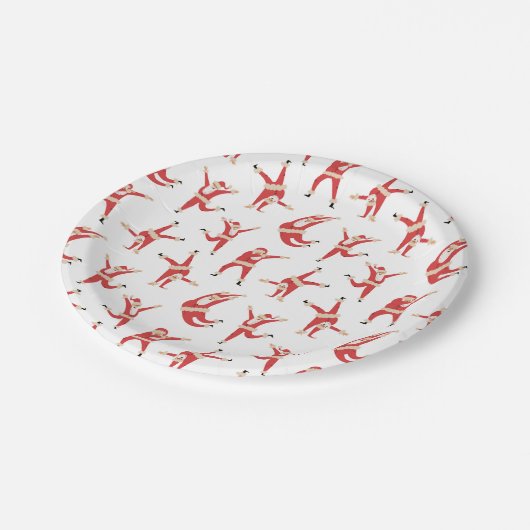 Dabbing Santa Leuk Kerstpatroon Papieren Bordje (Gekanteld)