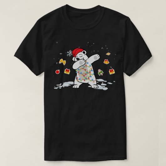 Dabbing Santa Polar-Beer kerstverlichting T-shirt (Design voorkant)