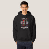 Dabbing Santa Quarantine Ugly kerst Garland Te Hoodie (Voorkant volledig)