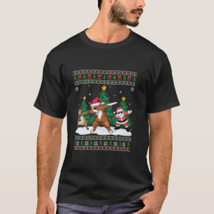 Dabbing Santa Reindeer Australian Cattle Dog Tree T-shirt