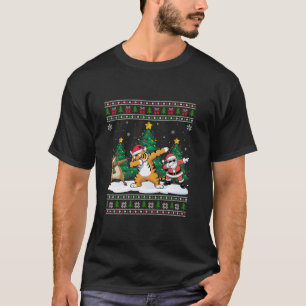 Dabbing Santa Reindeer Bengaalse tijgerboom verlic T-shirt