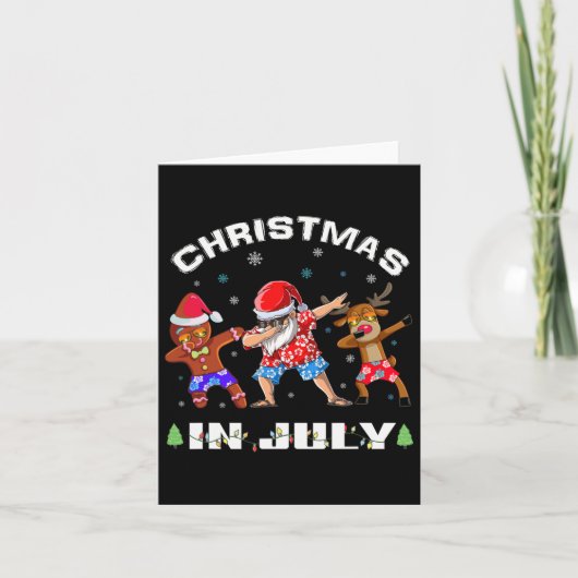Dabbing Santa Reindeer Gingerbread Kerst in juni Kaart (Voorkant)