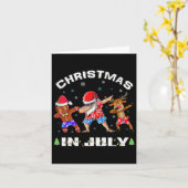 Dabbing Santa Reindeer Gingerbread Kerst in juni Kaart (Gele Bloem)