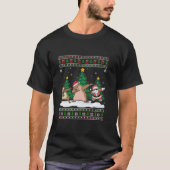 Dabbing Santa Reindeer Gopher Tree Lights Ugly Xma T-shirt (Voorkant)
