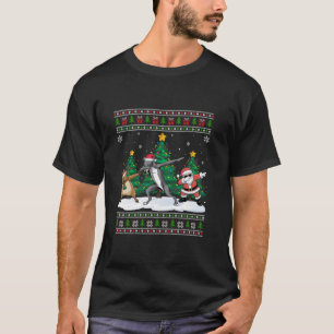 Dabbing Santa Reindeer Ierse Wolfshond Dog Tree Li T-shirt