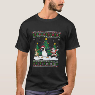 Dabbing Santa Reindeer Penguin Tree Lights Ugly Xm T-shirt
