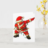 Dabbing Santa Shirt Xmas Lights Girls Boys Kids Ch Kaart (Gele Bloem)