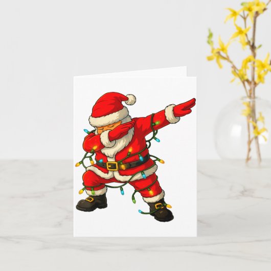 Dabbing Santa Shirt Xmas Lights Girls Boys Kids Ch Kaart (Gele Bloem)